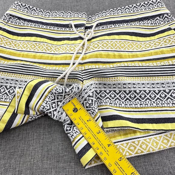 Ann Taylor LOFT Knit Rivera Shorts Sz 0 Yellow White Grayish Black Striped Boho - Picture 4 of 13